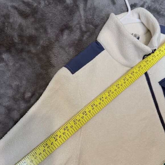 L.L. Bean Womens Medium Sherpa Half Zip Sweater Sailcloth Multi Color Pullover - Picture 4 of 7